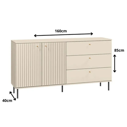 Komoda Sophie duża nowoczesna lamele cashmere