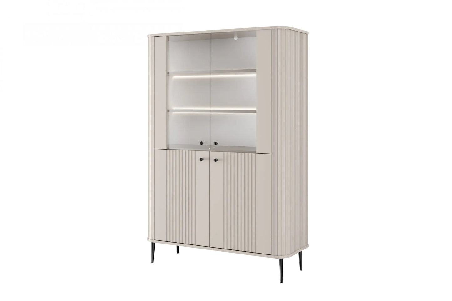 Witryna Vesper cashmere czarne nogi dwudrzwiowa