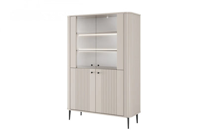 Witryna Vesper cashmere czarne nogi dwudrzwiowa