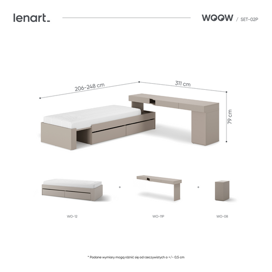 Zestaw mebli WOOW SET-02P (WO-11P,08,12)