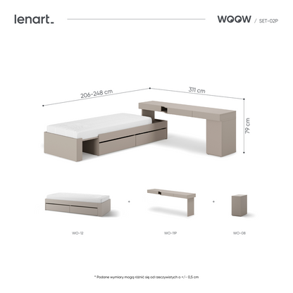 Zestaw mebli WOOW SET-02P (WO-11P,08,12)