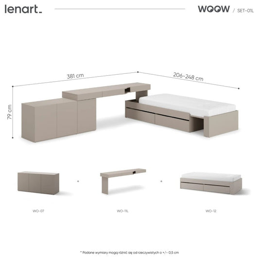 Zestaw mebli WOOW SET-01L (WO-11L,07,12)