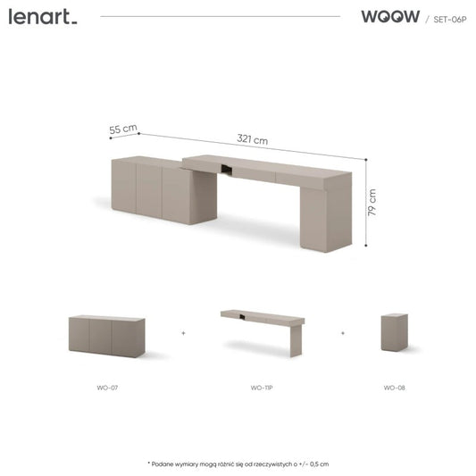 Zestaw mebli WOOW SET-06P (WO-11P,07,08)
