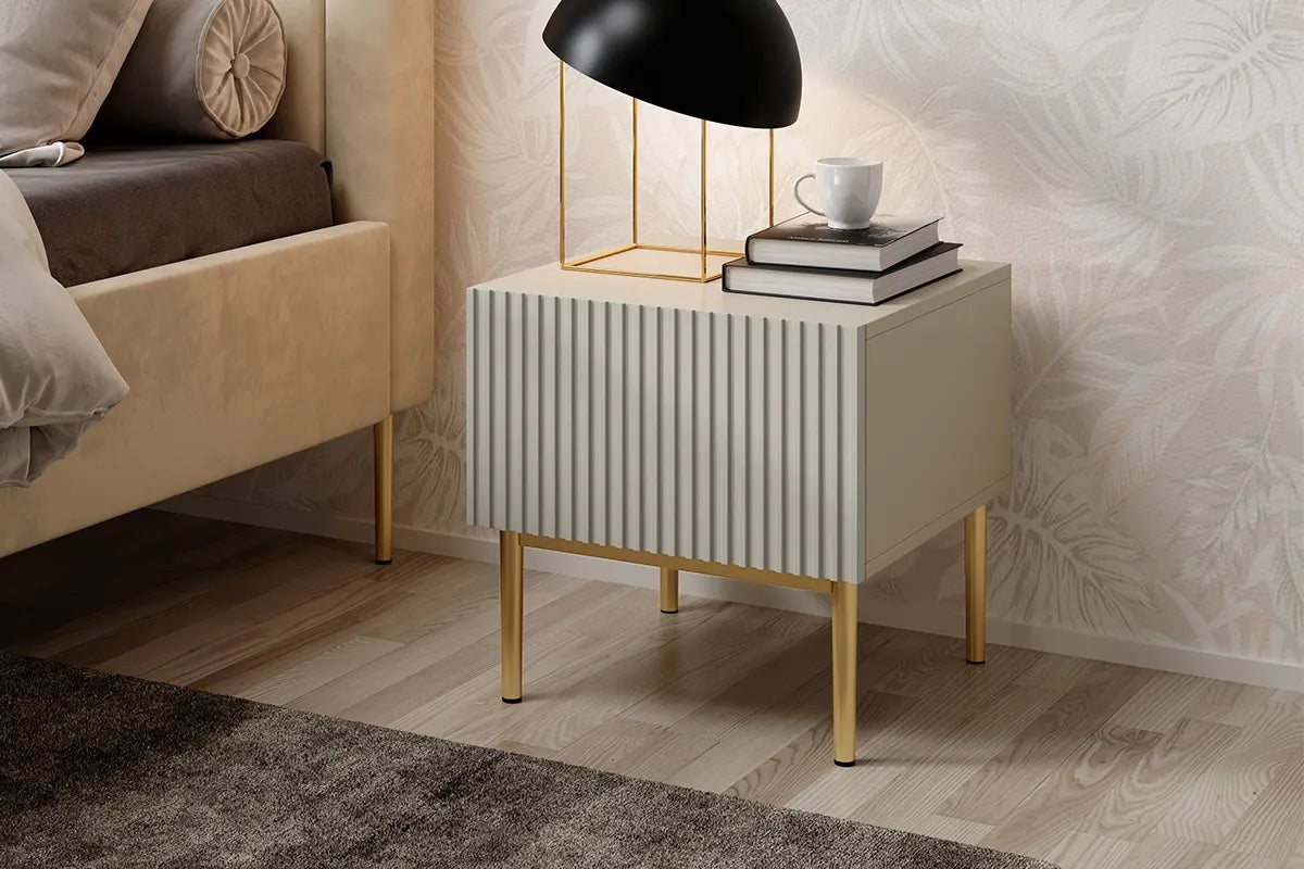 Szafki nocne Nicole zestaw 2 sztuki cashmere złote nóżki