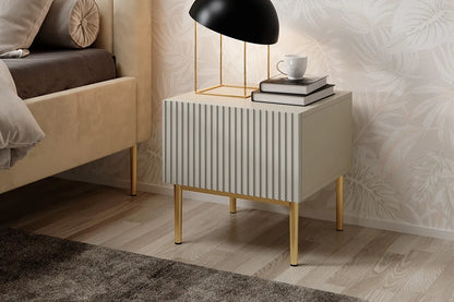 Szafki nocne Nicole zestaw 2 sztuki cashmere złote nóżki