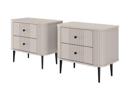 Szafki nocne Vesper cashmere czarne detale