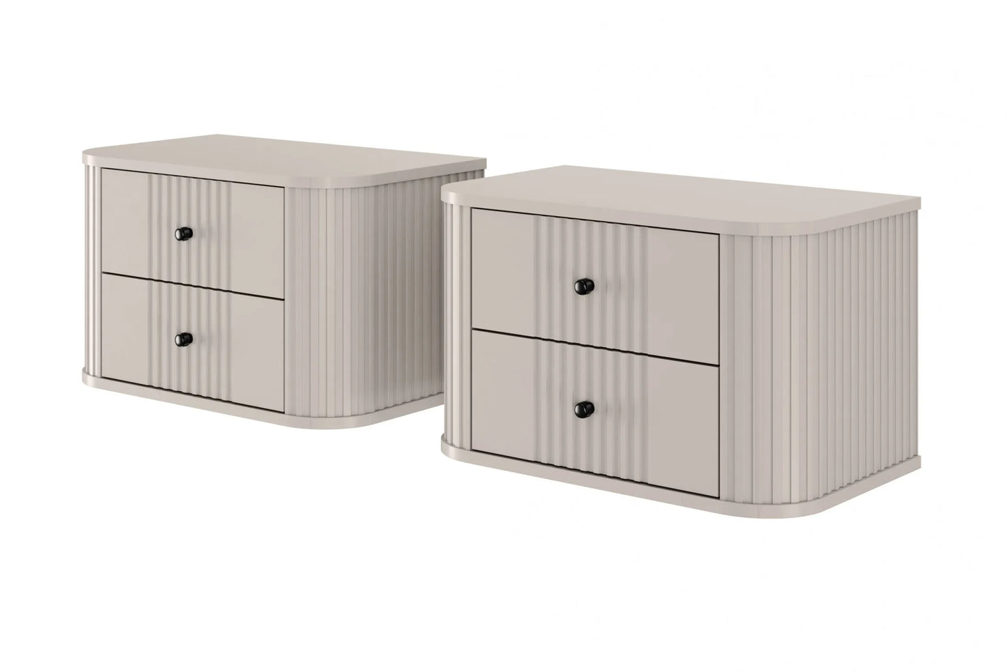 Szafki nocne Vesper wiszące cashmere czarne dodatki