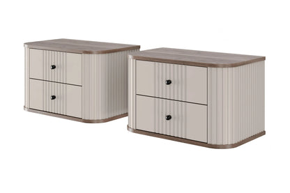 Szafki nocne Vesper wiszące orzech cashmere detale czarne