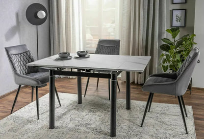 Krzesło Agat velvet beżowe metalowe nogi czarne