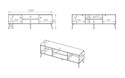 Szafka RTV Manama kaszmirowa złote nóżki