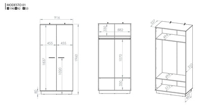 Szafa Modesto dwudrzwiowa dąb