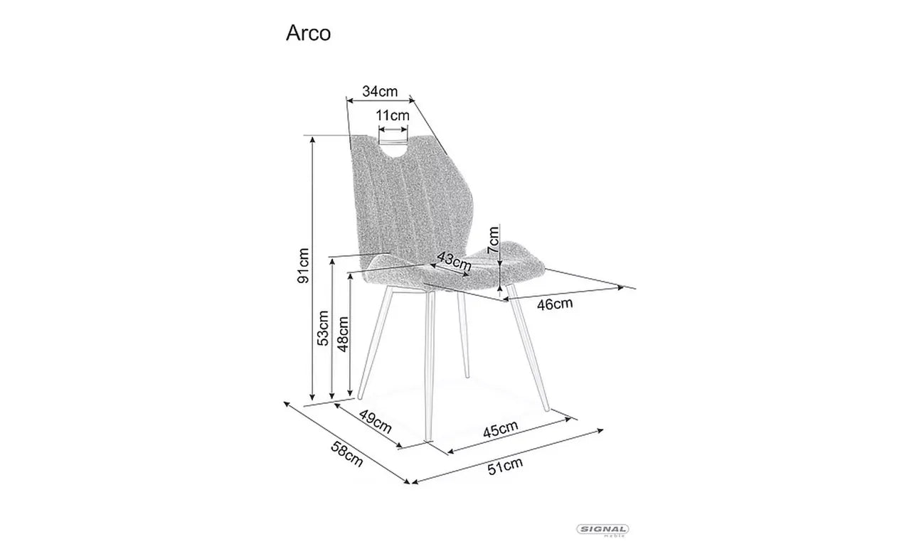 Krzesło Arco cynamonowe velvet